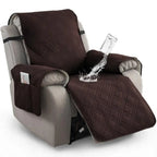 Recliner Slipcover | Quilted Waterproof Microfiber & Non-Slip | With Side Pocket