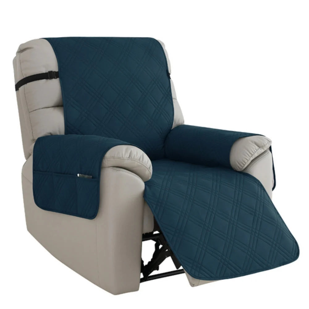 Recliner Slipcover | Quilted Waterproof Microfiber & Non-Slip | With Side Pocket
