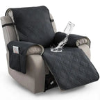 Recliner Slipcover | Quilted Waterproof Microfiber & Non-Slip | With Side Pocket