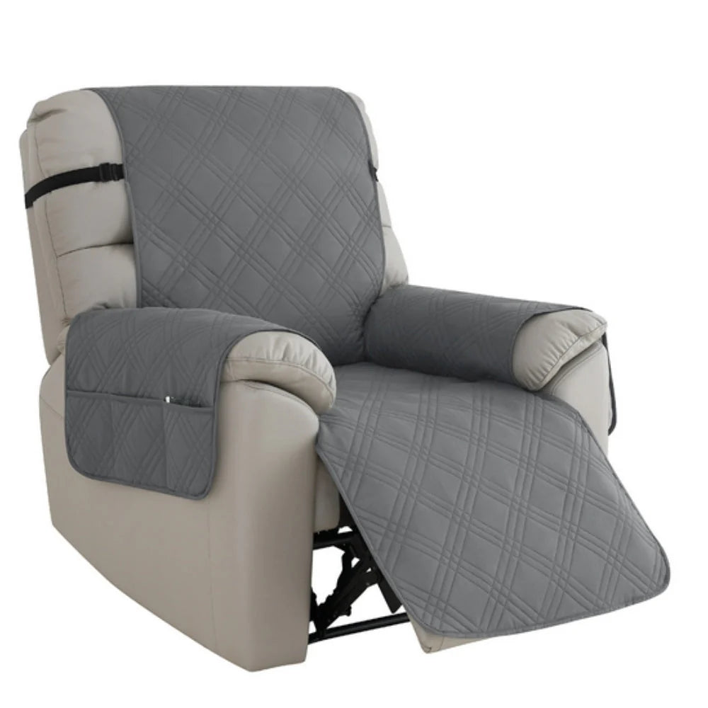 Recliner Slipcover | Quilted Waterproof Microfiber & Non-Slip | With Side Pocket
