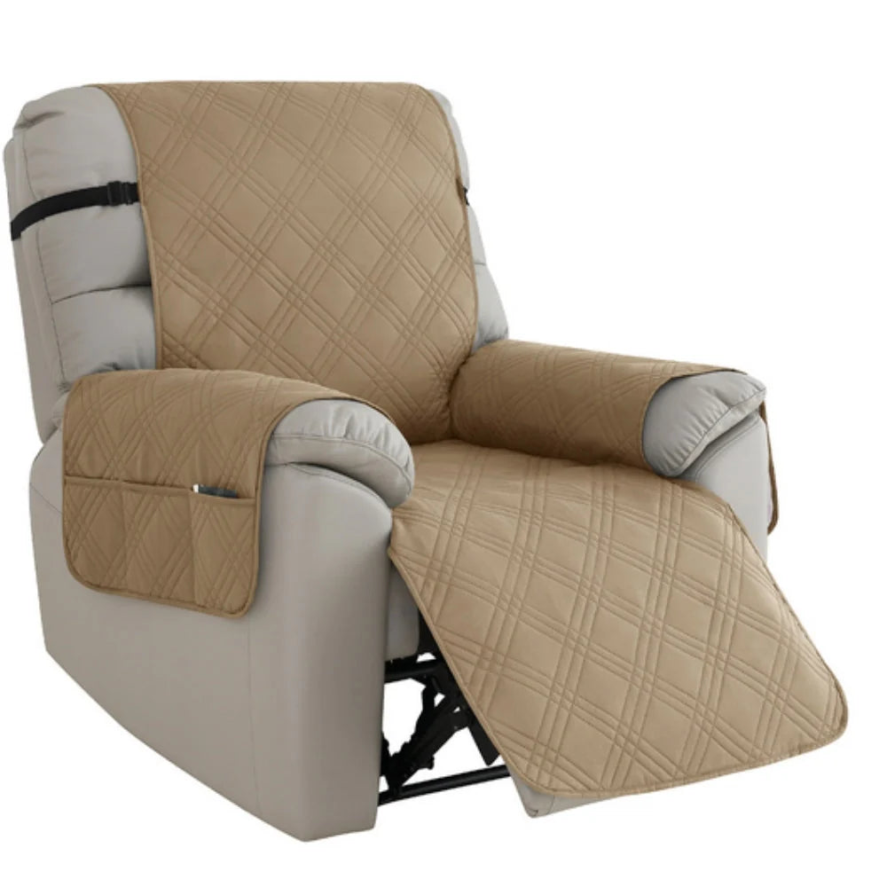 Recliner Slipcover | Quilted Waterproof Microfiber & Non-Slip | With Side Pocket