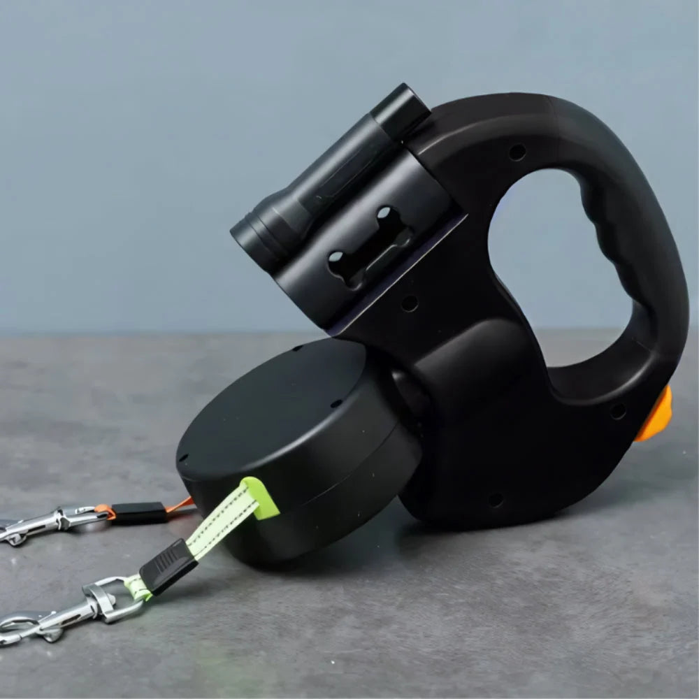 Retractable Dog Leash | Anti-Tangle Rotating Joint & Dual Grip | 10 ft Per Line