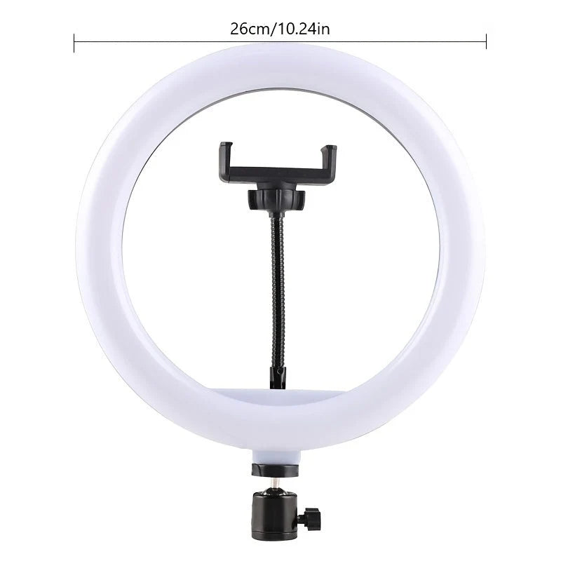 Ring Light | 10-Inch LED | Adjustable Tripod & Phone Holder