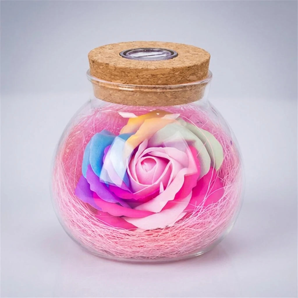 Rose Jar Lamp | Color-Shifting LED & Remote