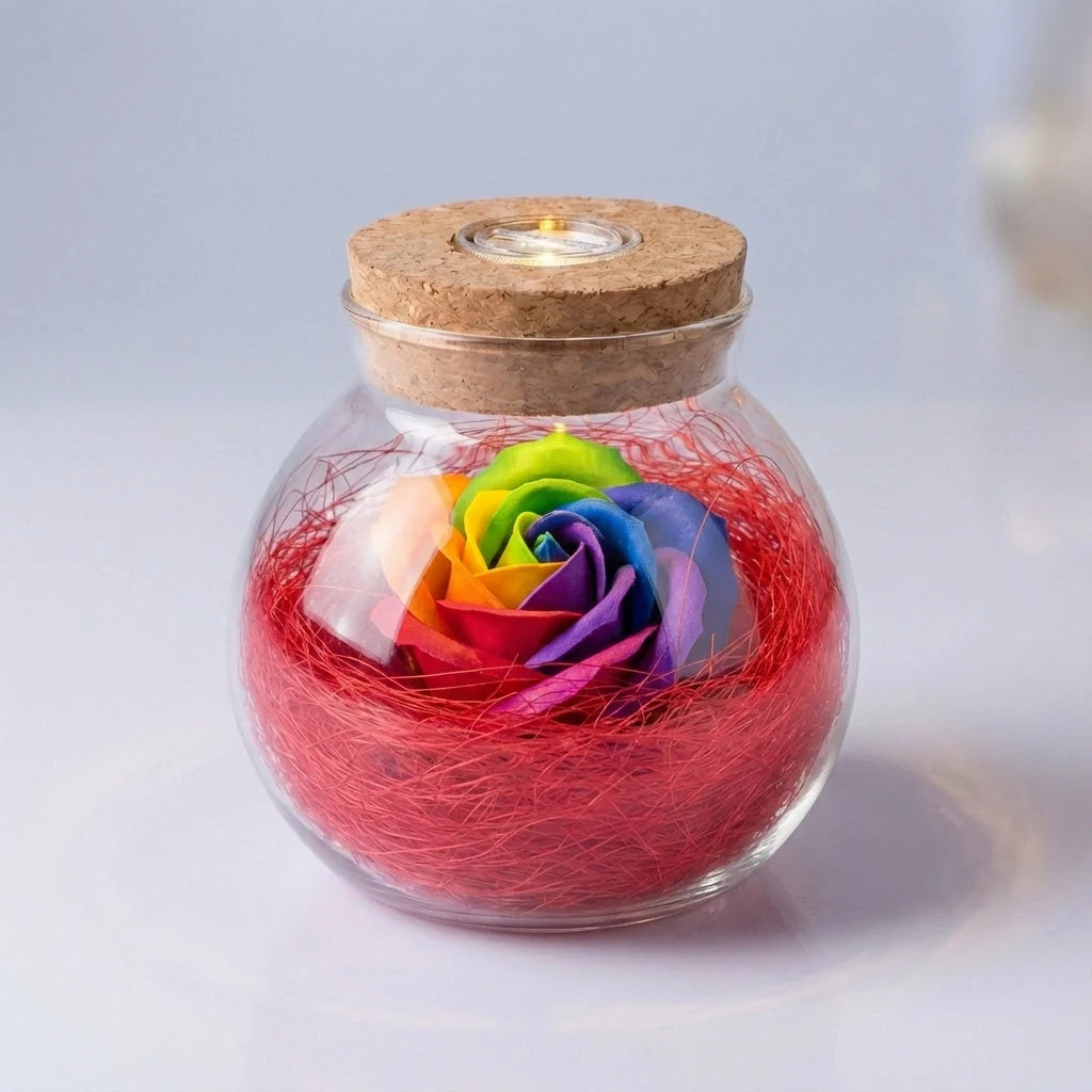Rose Jar Lamp | Color-Shifting LED & Remote