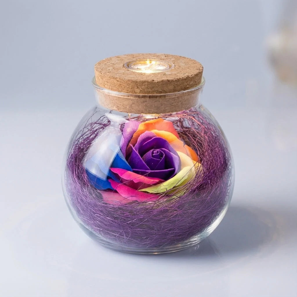 Rose Jar Lamp | Color-Shifting LED & Remote