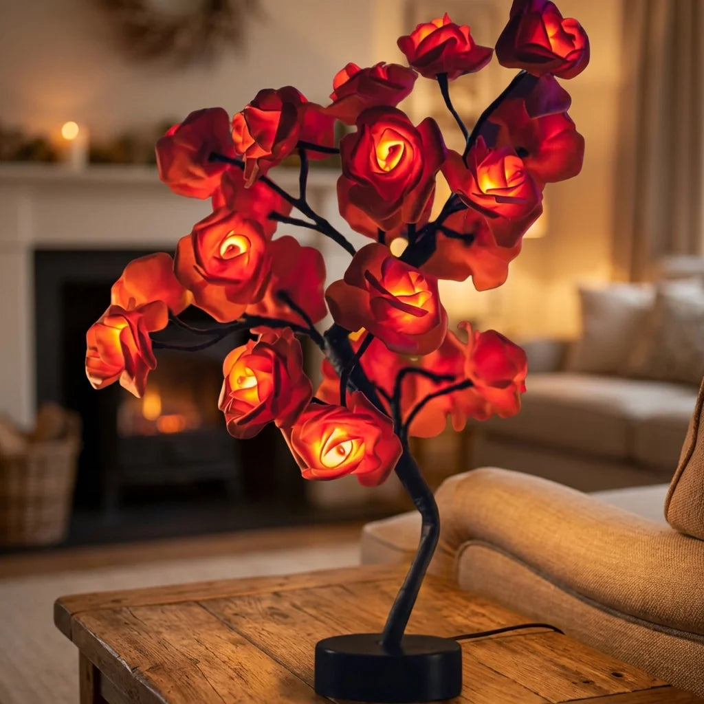 Rose Lamp | Handcrafted Floral & Warm Ambient | 18 in