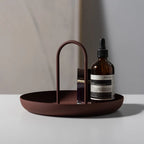 Round Decorative Tray | Lightweight Aluminum Alloy & Minimalist | 20 x 13 cm