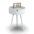 Round Side Table | Metal Frame & Hidden Storage Basket
