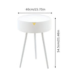 Round Side Table | Metal Frame & Hidden Storage Basket
