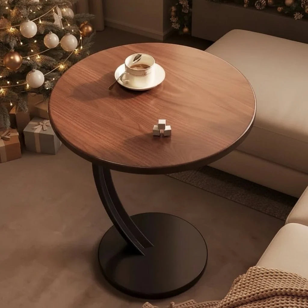 Round Side Table | Reinforced Wood & Steel Frame