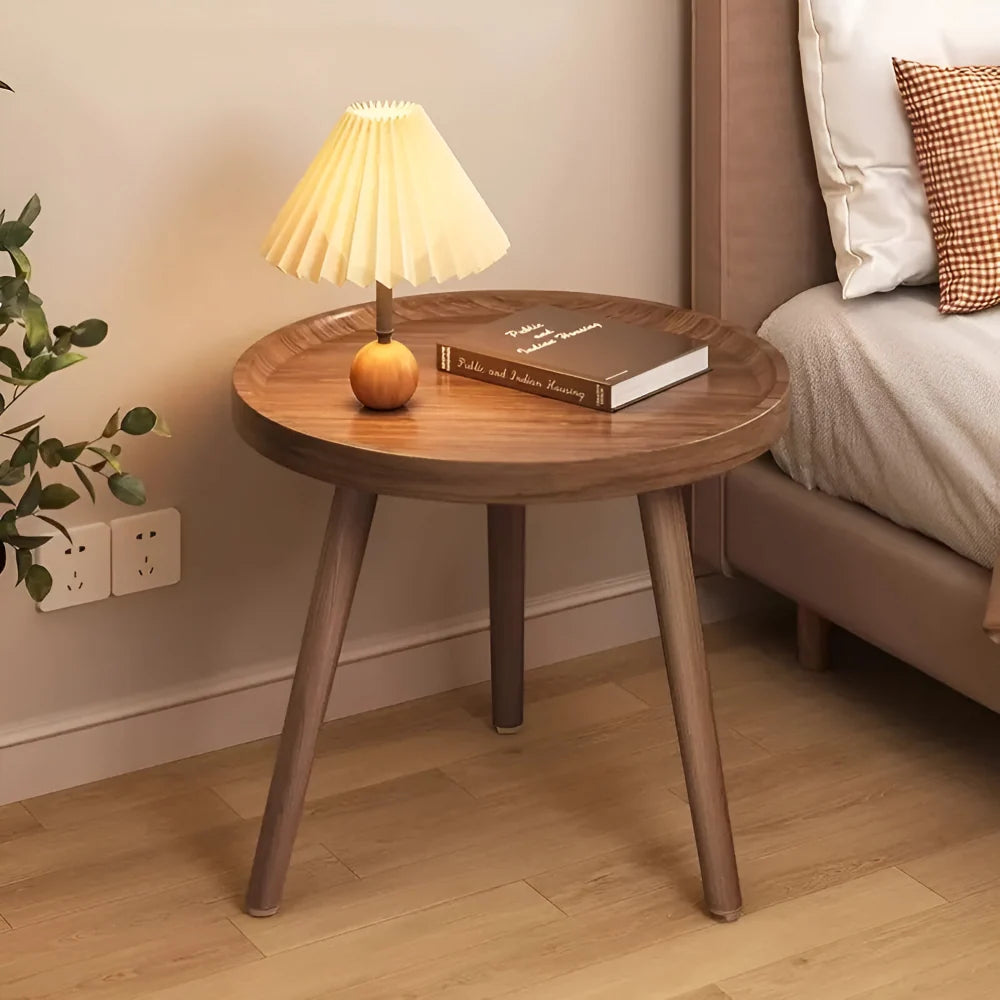 Round Side Table | Solid Wood & Space-Saving | 40 x 48.5 cm