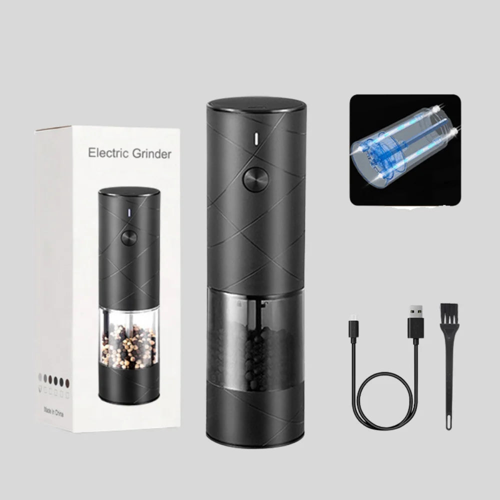 Salt & Pepper Grinder Set | One-Button Rechargeable & LED | Set of 2