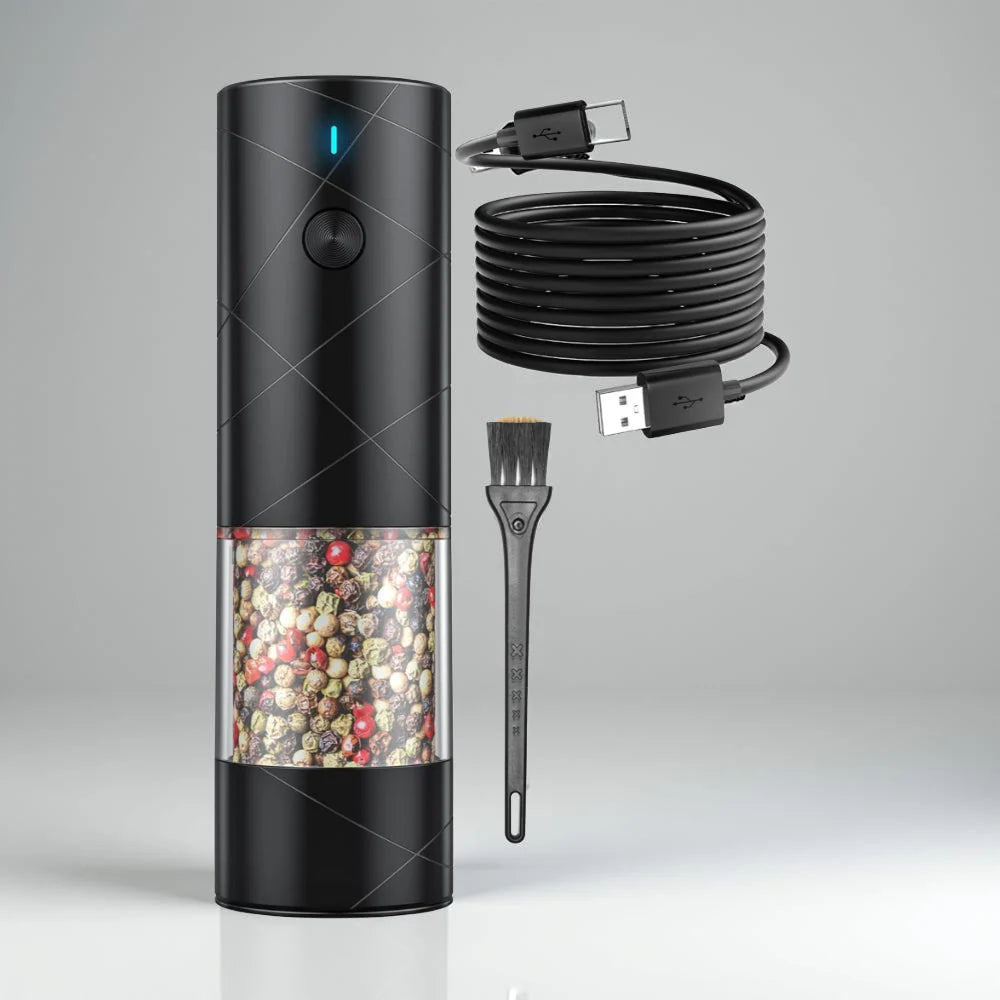Salt & Pepper Grinder Set | One-Button Rechargeable & LED | Set of 2