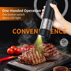 Salt & Pepper Grinder Set | One-Button Rechargeable & LED | Set of 2