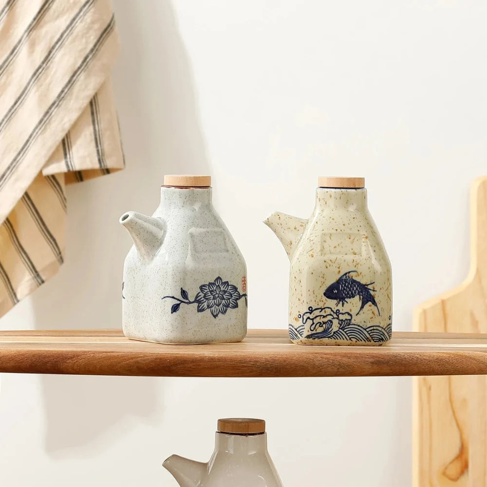 Sauce Dispenser | Hand-Painted Ceramic & Drip-Free Spout