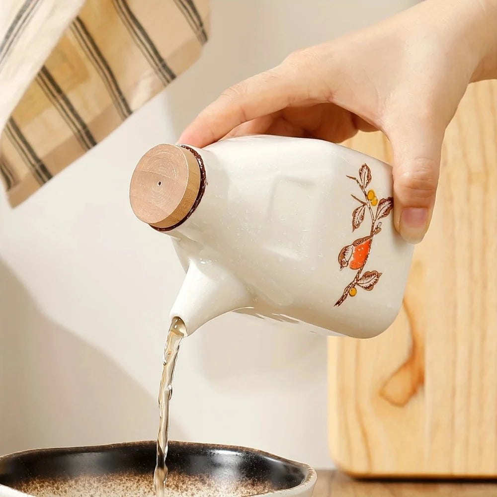 Sauce Dispenser | Hand-Painted Ceramic & Drip-Free Spout
