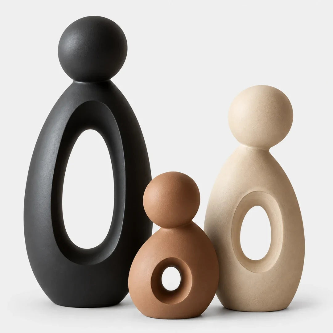 Sculpture Set | Matte Resin & Abstract Neoclassical | 3-Piece Set