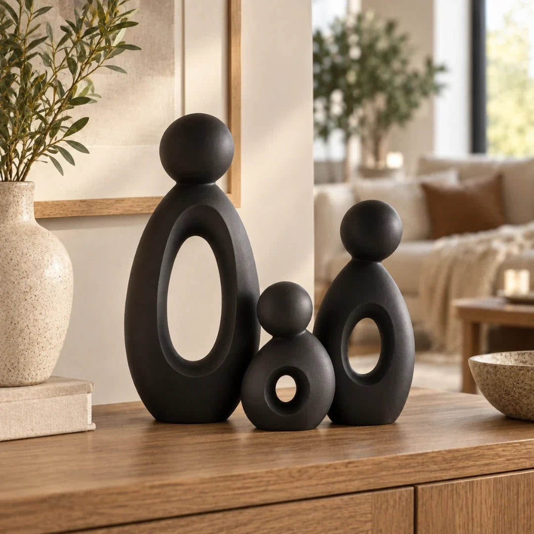 Sculpture Set | Matte Resin & Abstract Neoclassical | 3-Piece Set