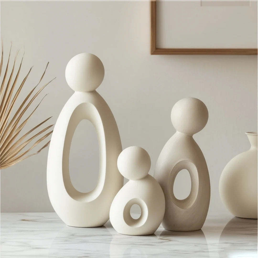 Sculpture Set | Matte Resin & Abstract Neoclassical | 3-Piece Set