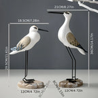 Seagull Figurines | Hand-Carved Wood | Set of 2