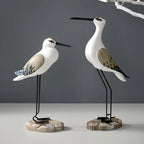Seagull Figurines | Hand-Carved Wood | Set of 2