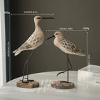 Seagull Figurines | Hand-Carved Wood | Set of 2