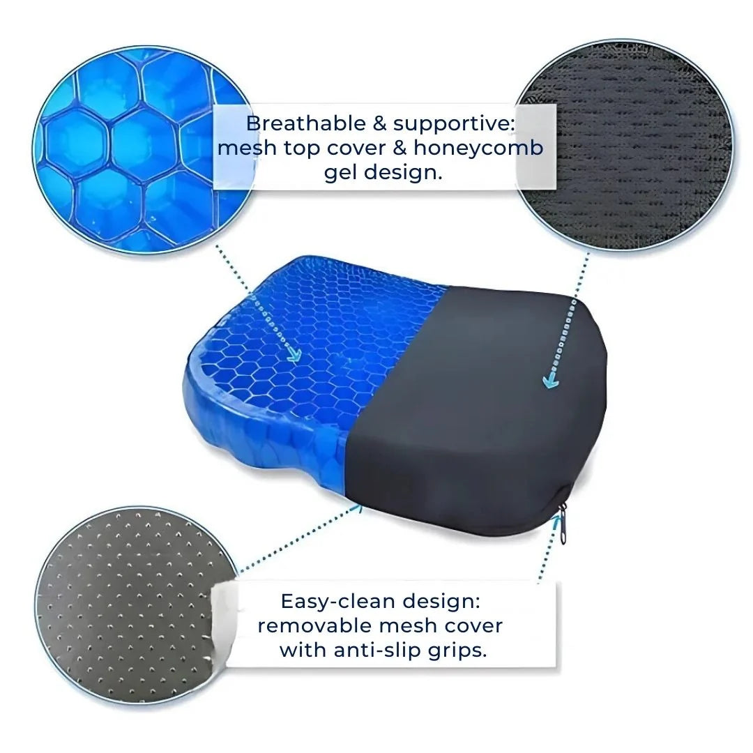 Seat Cushion | Orthopedic Gel Tailbone Support & Pressure Relief