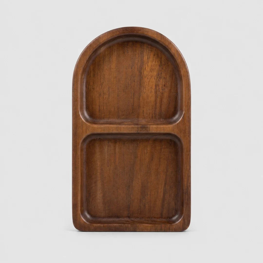 Sectioned Tray | Two-Compartment Solid Acacia | Two Sizes