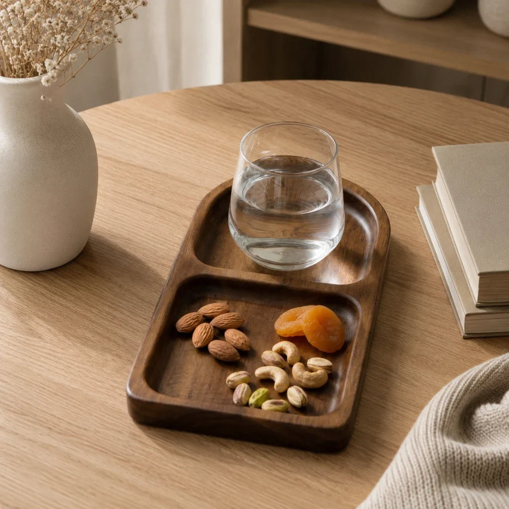 Sectioned Tray | Two-Compartment Solid Acacia | Two Sizes