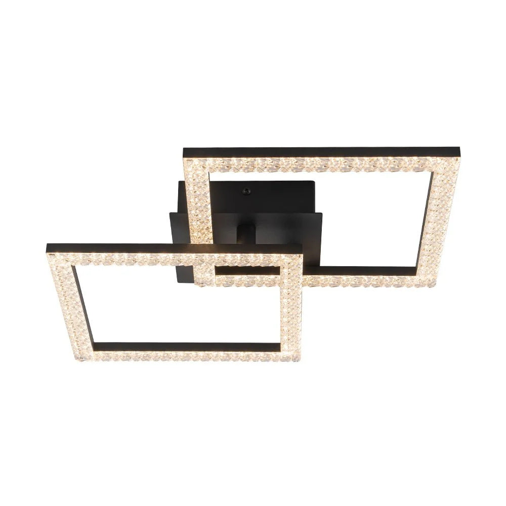 Semi-Flush Ceiling Light | Integrated LED & Diamond Acrylic Diffuser | 14.2 in