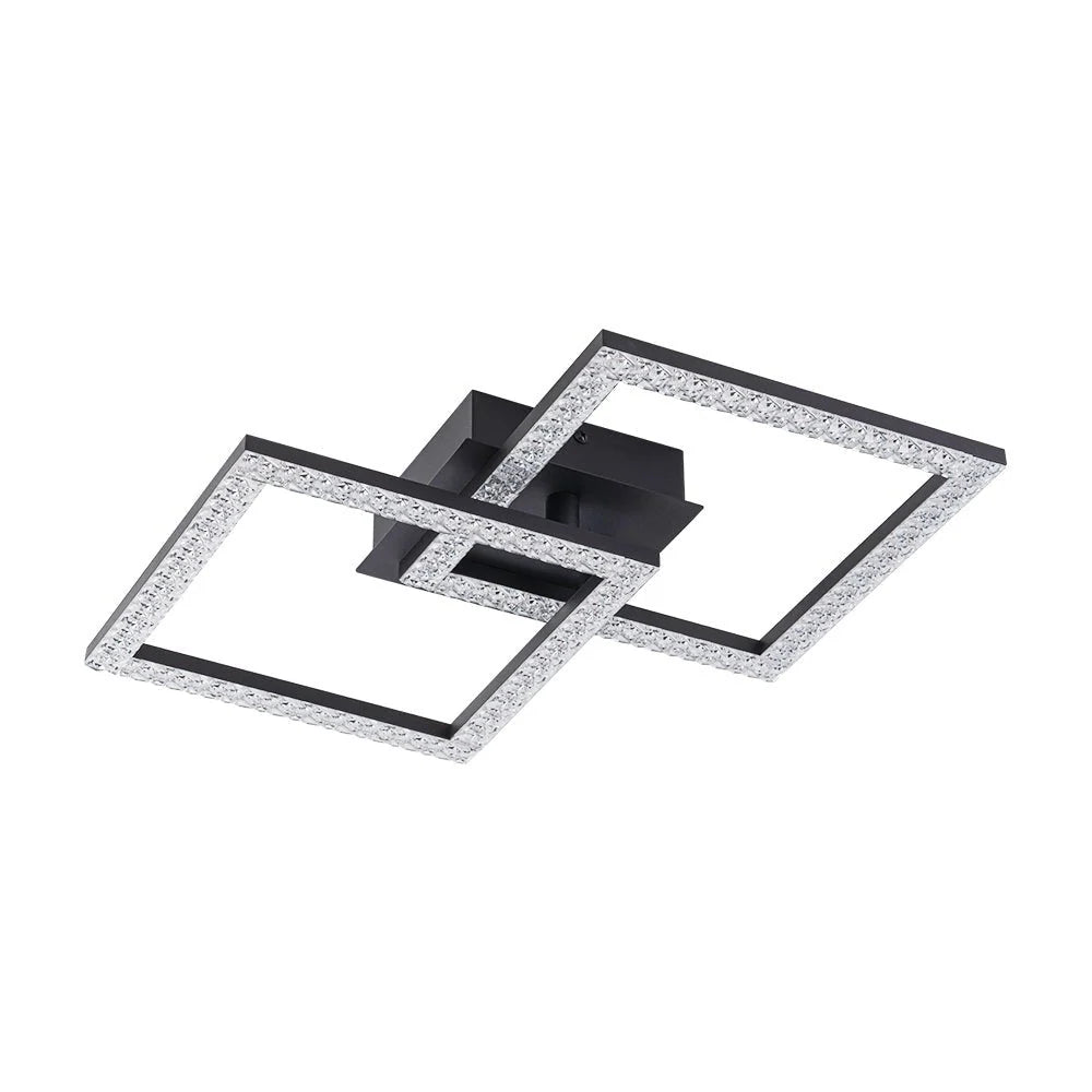 Semi-Flush Ceiling Light | Integrated LED & Diamond Acrylic Diffuser | 14.2 in