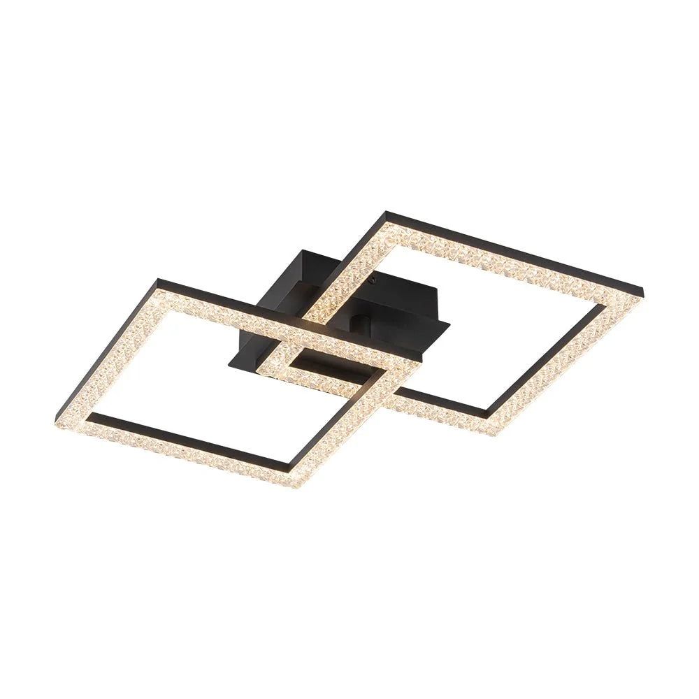 Semi-Flush Ceiling Light | Integrated LED & Diamond Acrylic Diffuser | 14.2 in