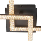 Semi-Flush Ceiling Light | Integrated LED & Diamond Acrylic Diffuser | 14.2 in