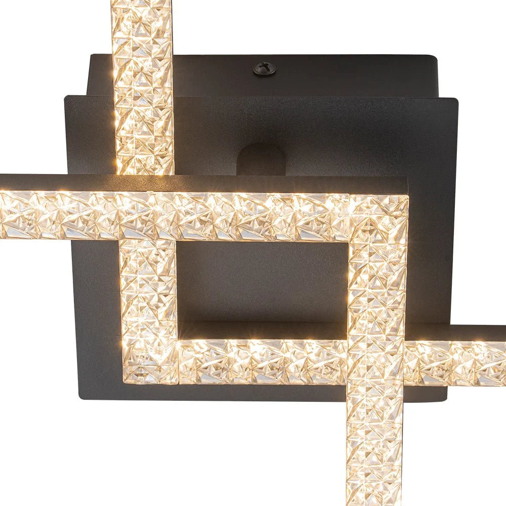Semi-Flush Ceiling Light | Integrated LED & Diamond Acrylic Diffuser | 14.2 in