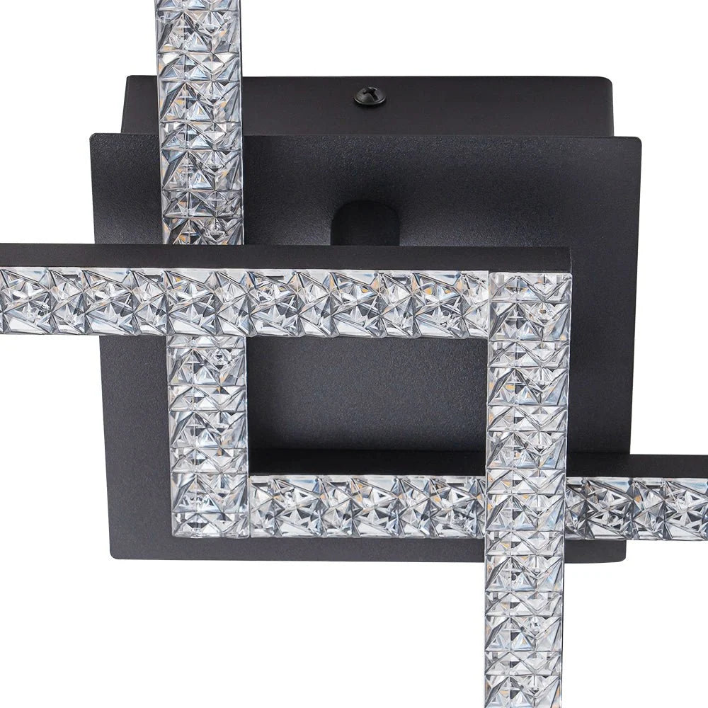 Semi-Flush Ceiling Light | Integrated LED & Diamond Acrylic Diffuser | 14.2 in