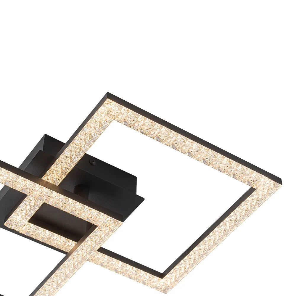Semi-Flush Ceiling Light | Integrated LED & Diamond Acrylic Diffuser | 14.2 in