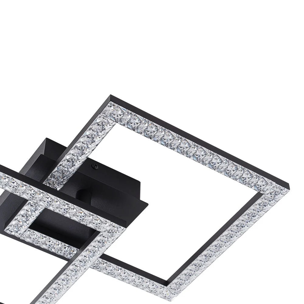 Semi-Flush Ceiling Light | Integrated LED & Diamond Acrylic Diffuser | 14.2 in