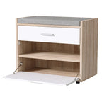 Shoe Bench | Hidden Storage & Padded Fabric Seat | Holds 6–8 Pairs
