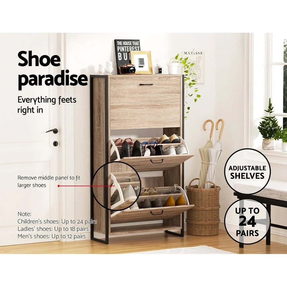Shoe Cabinet | 24-Pair Capacity & Adjustable Shelves