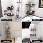 Shower Caddy | Curved Matte Aluminium & Self-Adhesive | Holds Up To 50 kg