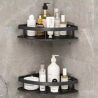 Shower Shelf | Curved Matte Aluminium & Self-Adhesive Mounting | Holds Up To 50 kg