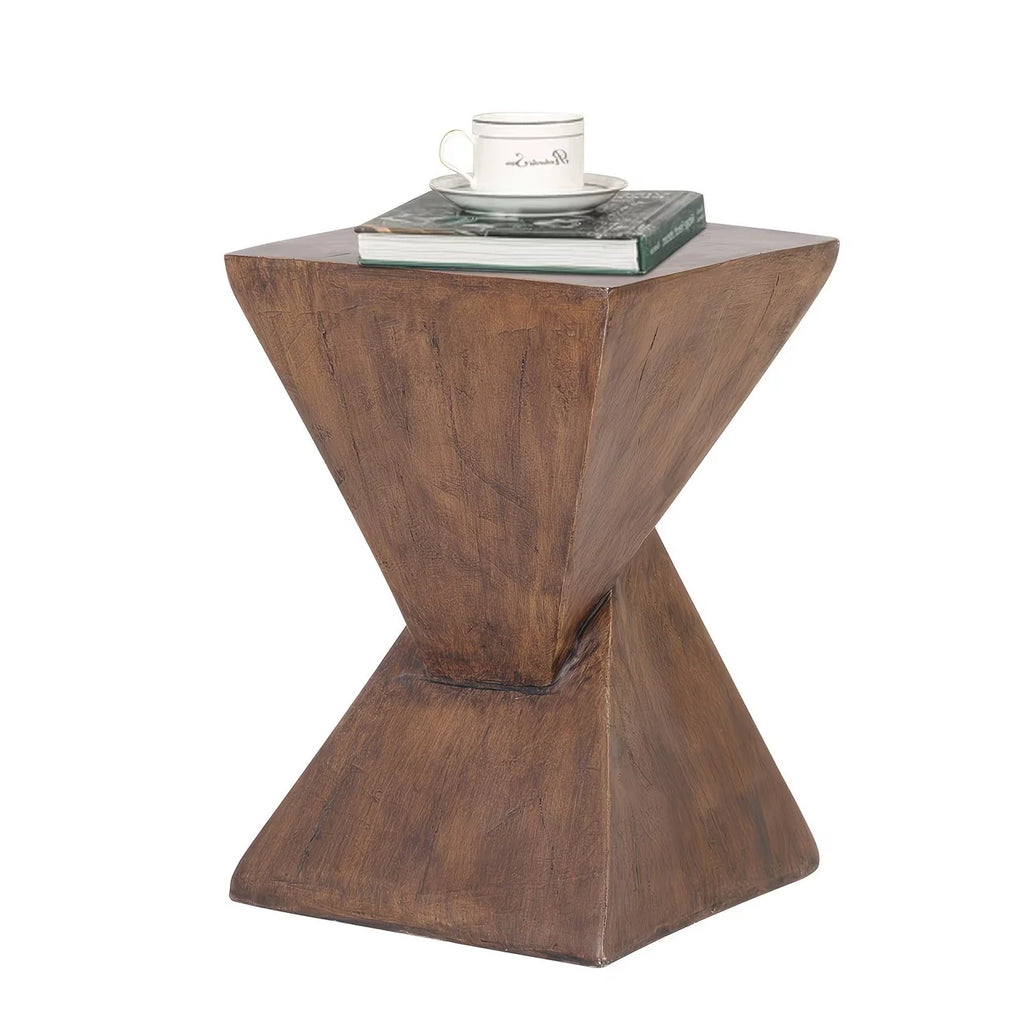 Side Table | Geometric Stacked Pyramid & Square Top