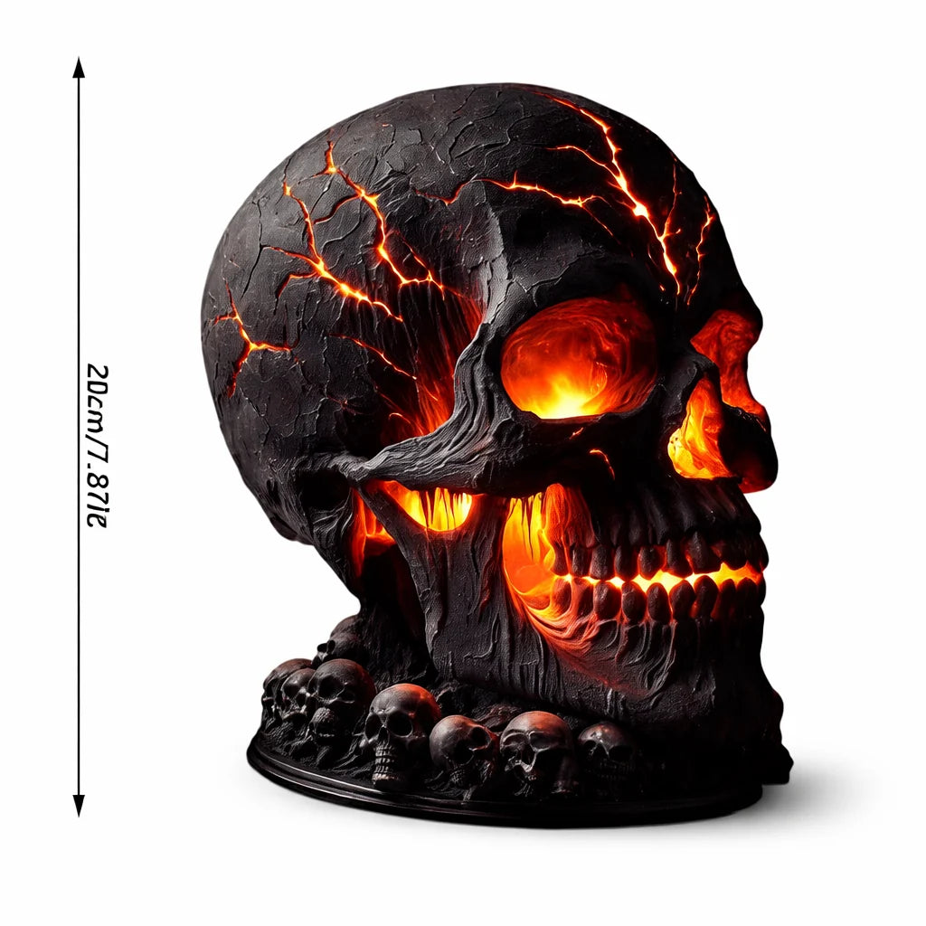 Skull Lamp | Flickering Lava Effect & USB-Powered | 20 cm