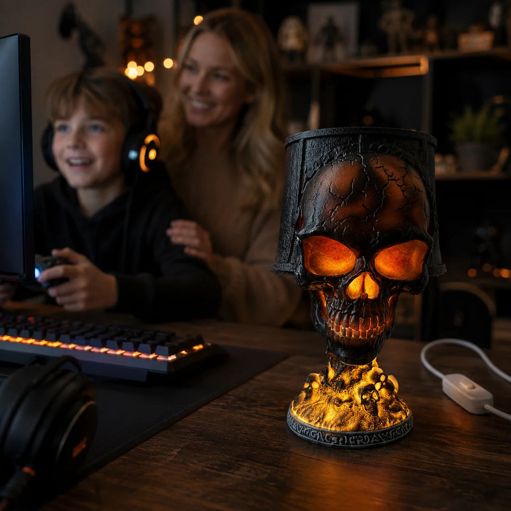 Skull Lamp | Flowing Lava Light Effect | USB Powered
