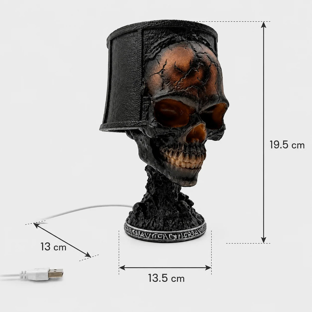 Skull Lamp | Flowing Lava Light Effect | USB Powered