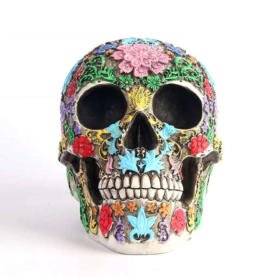 Skull Statue | Vibrant Painted & Durable
