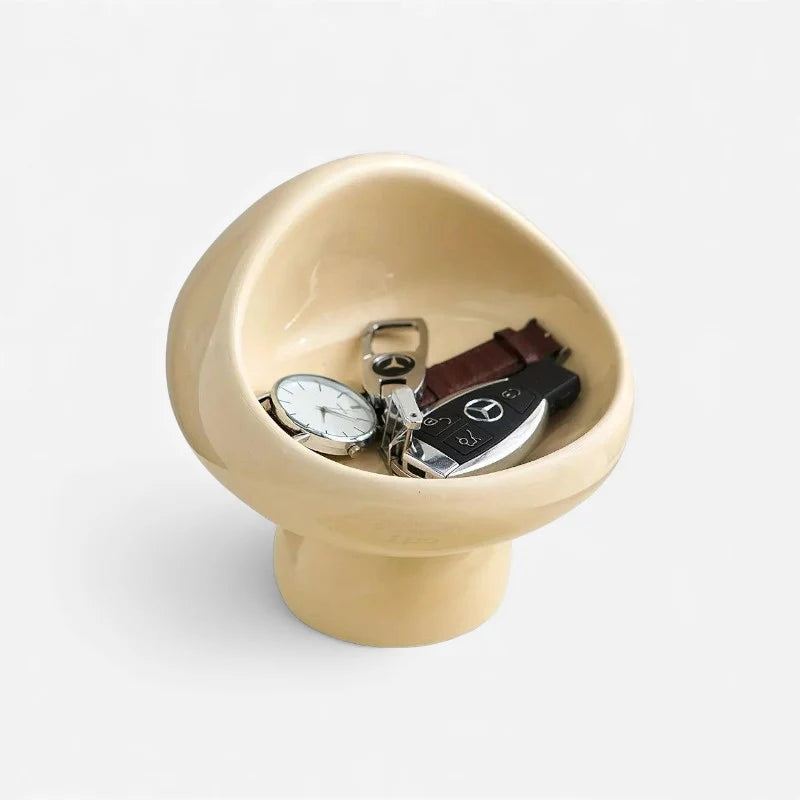 Small Accessory Holder | Mushroom-Inspired Ceramic Open-Top