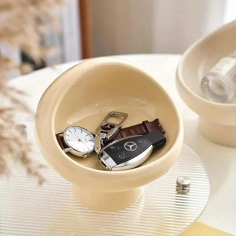 Small Accessory Holder | Mushroom-Inspired Ceramic Open-Top
