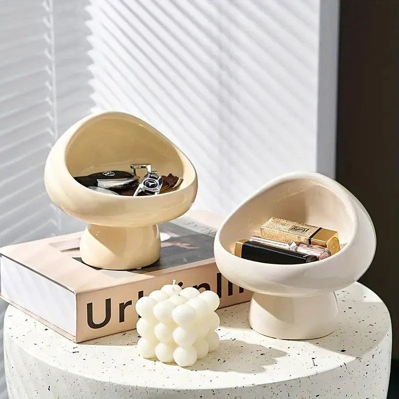 Small Accessory Holder | Mushroom-Inspired Ceramic Open-Top